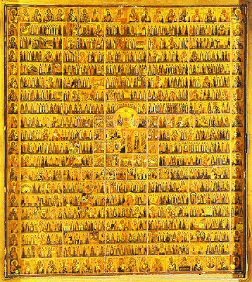 Все святые. Икона. XIX в. (мон-рь Симонопетра, Афон)